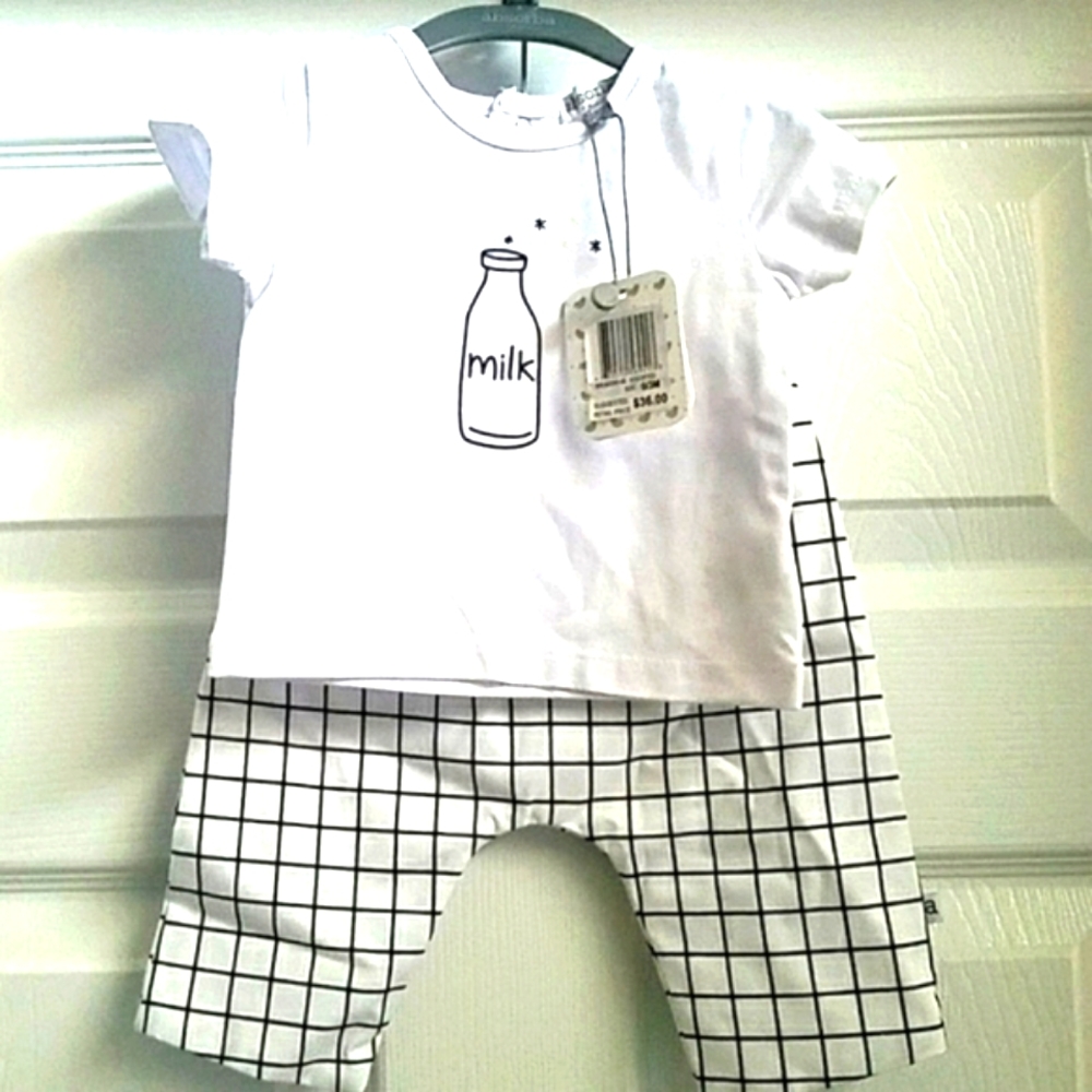 Nwt Absorba baby windowpane outfit